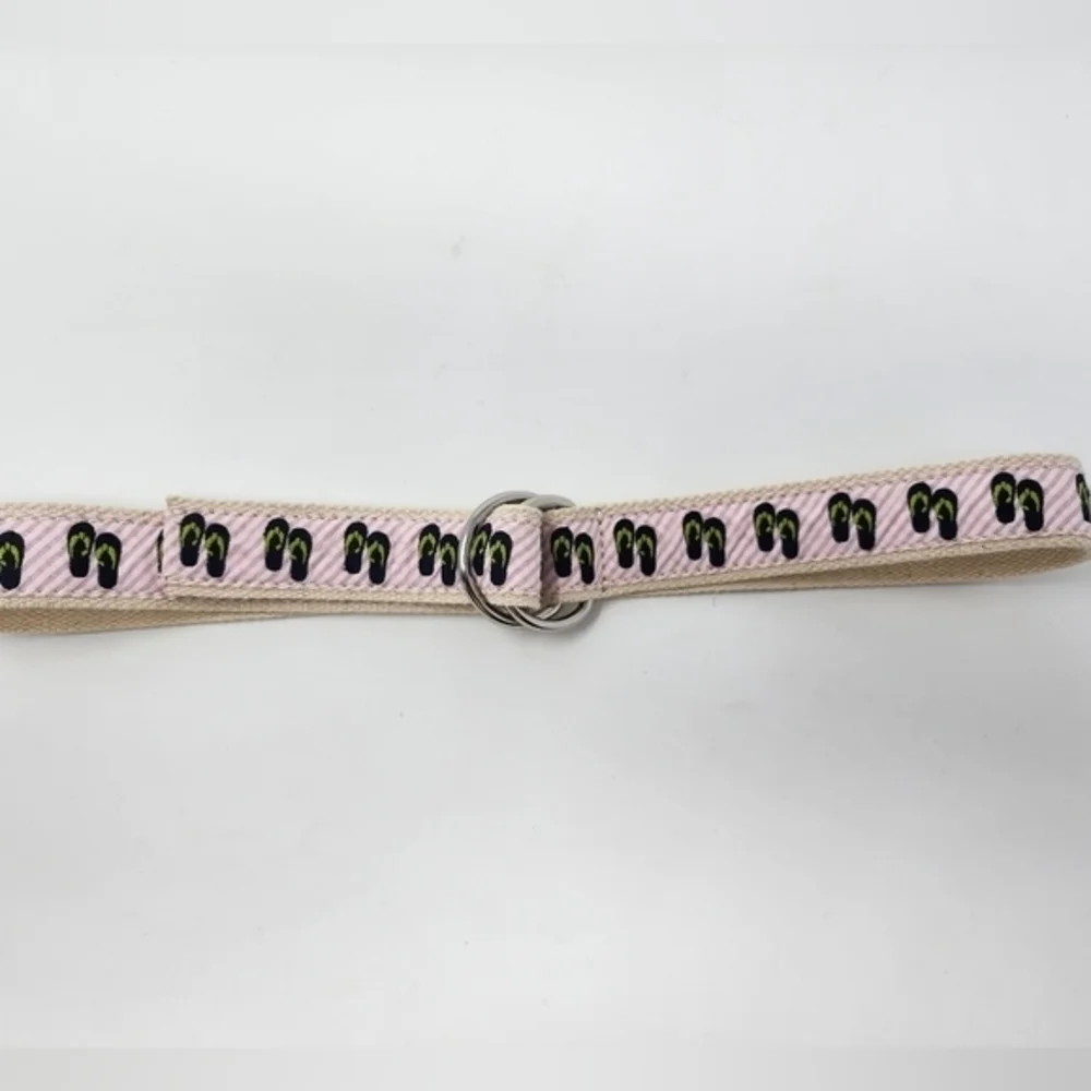 J. Crew Women's Pink Stripe Fabric Flip Flop Belt Size‎ S/M